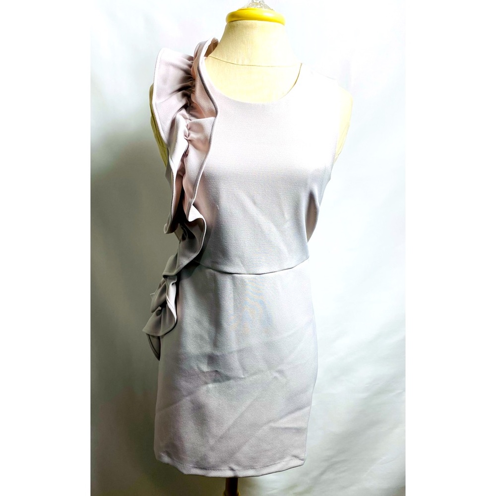 Free Generation LA Women’s Size S Ruffle Shoulder Dress NWT Beige